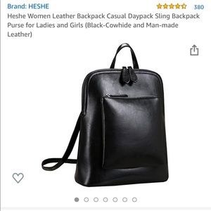 Heshe Women Leather Backpack Purse
